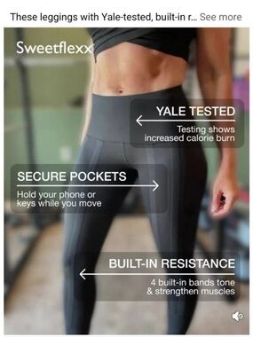 Sweetflexx 2 NEW‎ Resistance Leggings Black High Rise Active Sculpt Workout